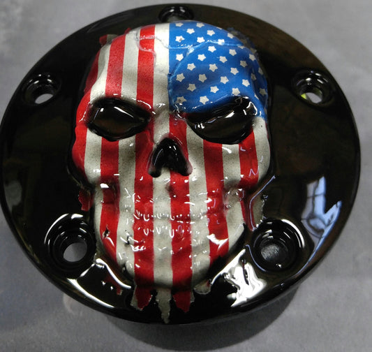 Harley Davidson American flag skull points cover