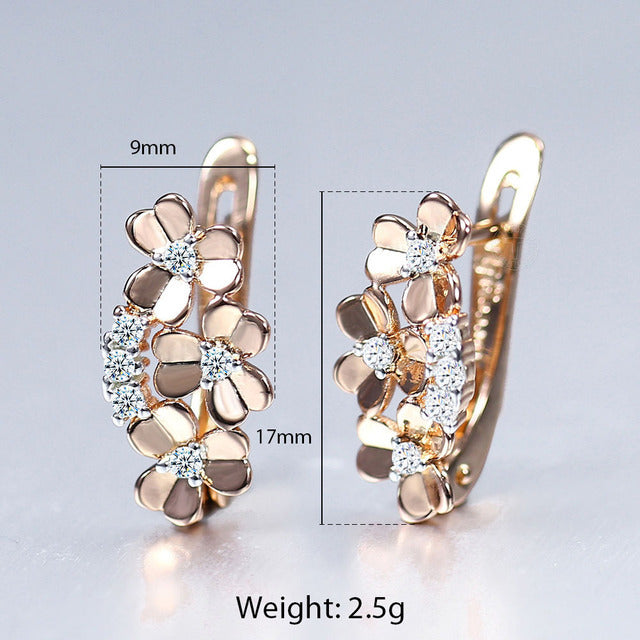 New Vintage Cut Flower Square Earrings