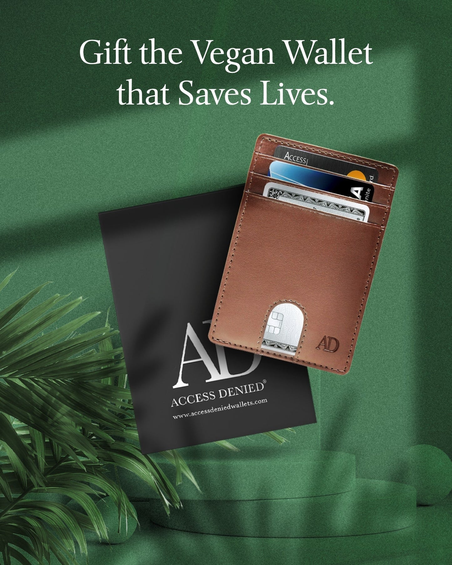 Vegan Leather Slim Card Holder – RFID Blocking, Thumb-Hole Access