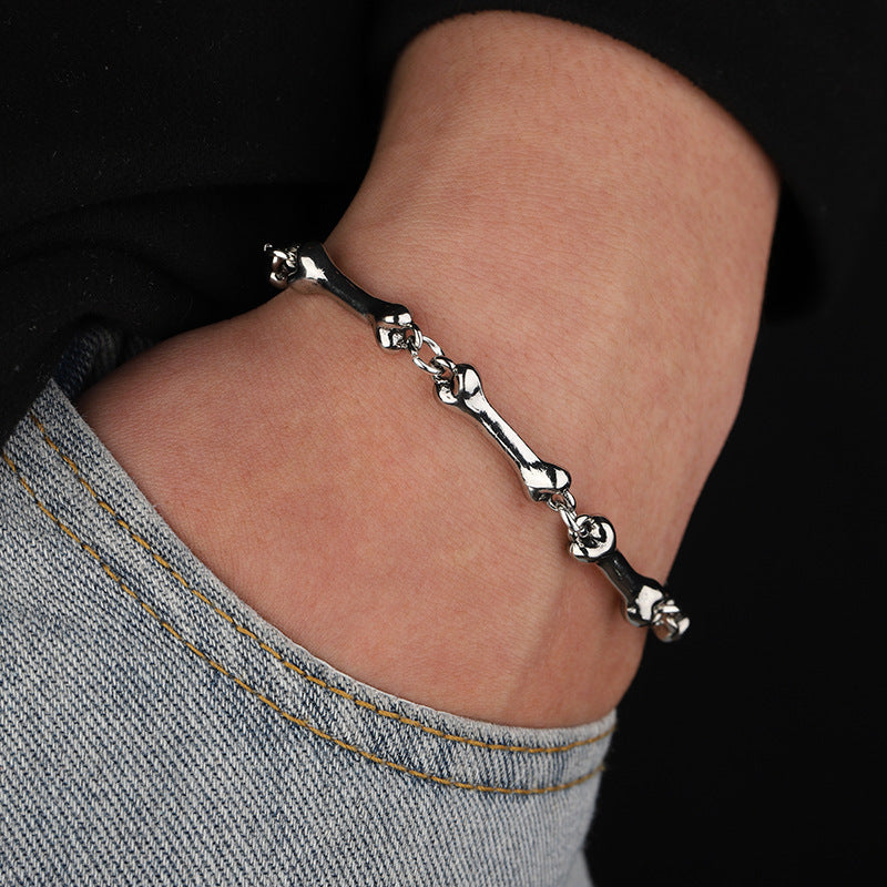 Bone String Bracelet Men's Trendy Fashion Hip Hop High-grade Versatile Simple
