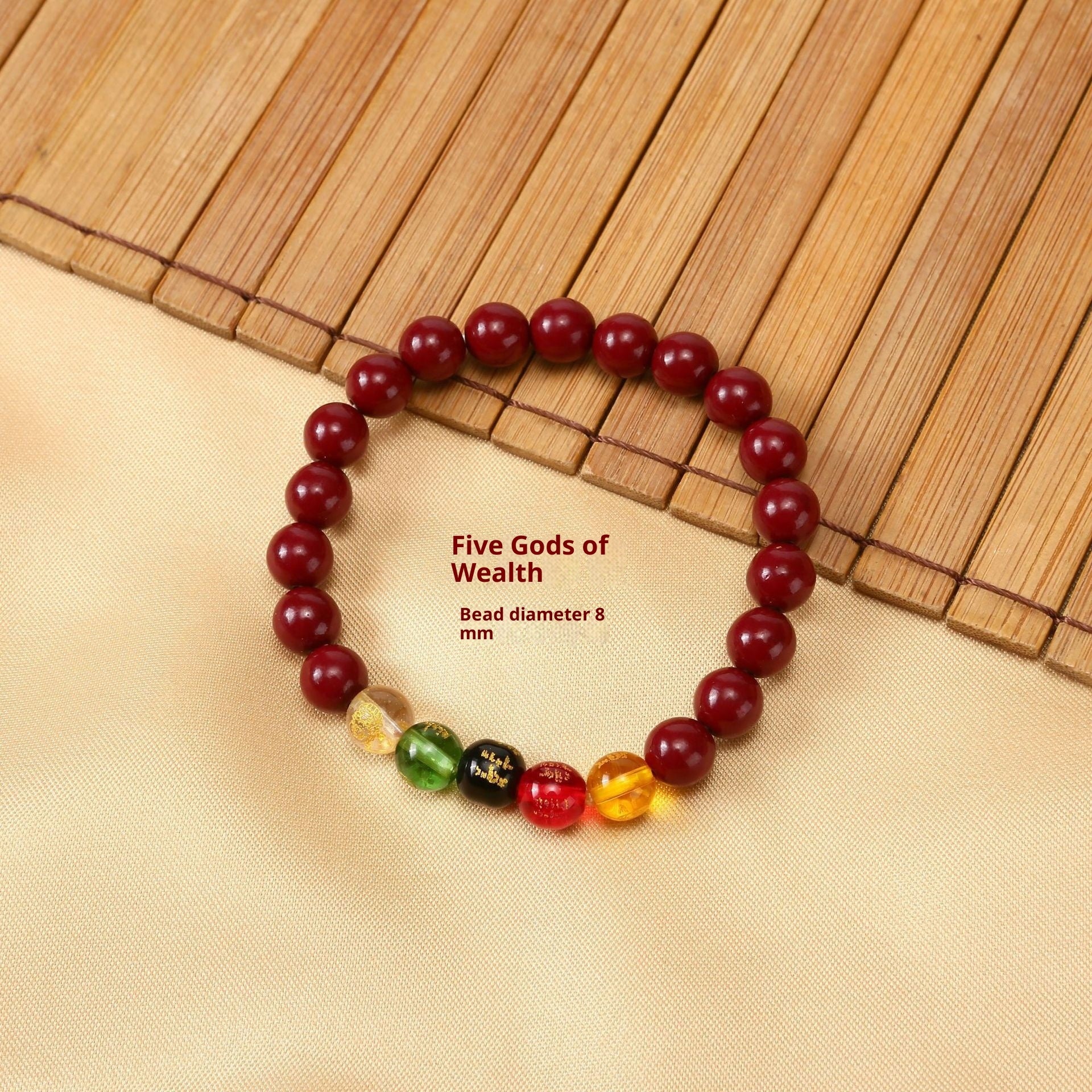 New Five Gods Of Wealth Cinnabar Bracelet Lucky Beads