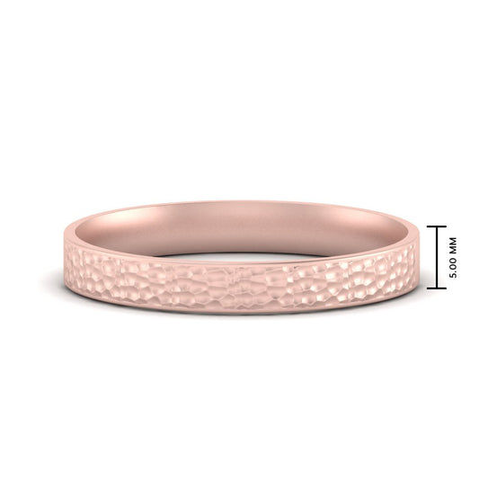 Hammered Finish Mens Wedding Band