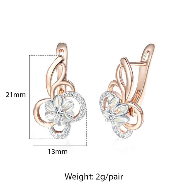 New Vintage Cut Flower Square Earrings