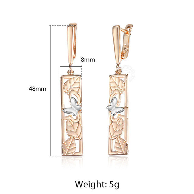 New Vintage Cut Flower Square Earrings