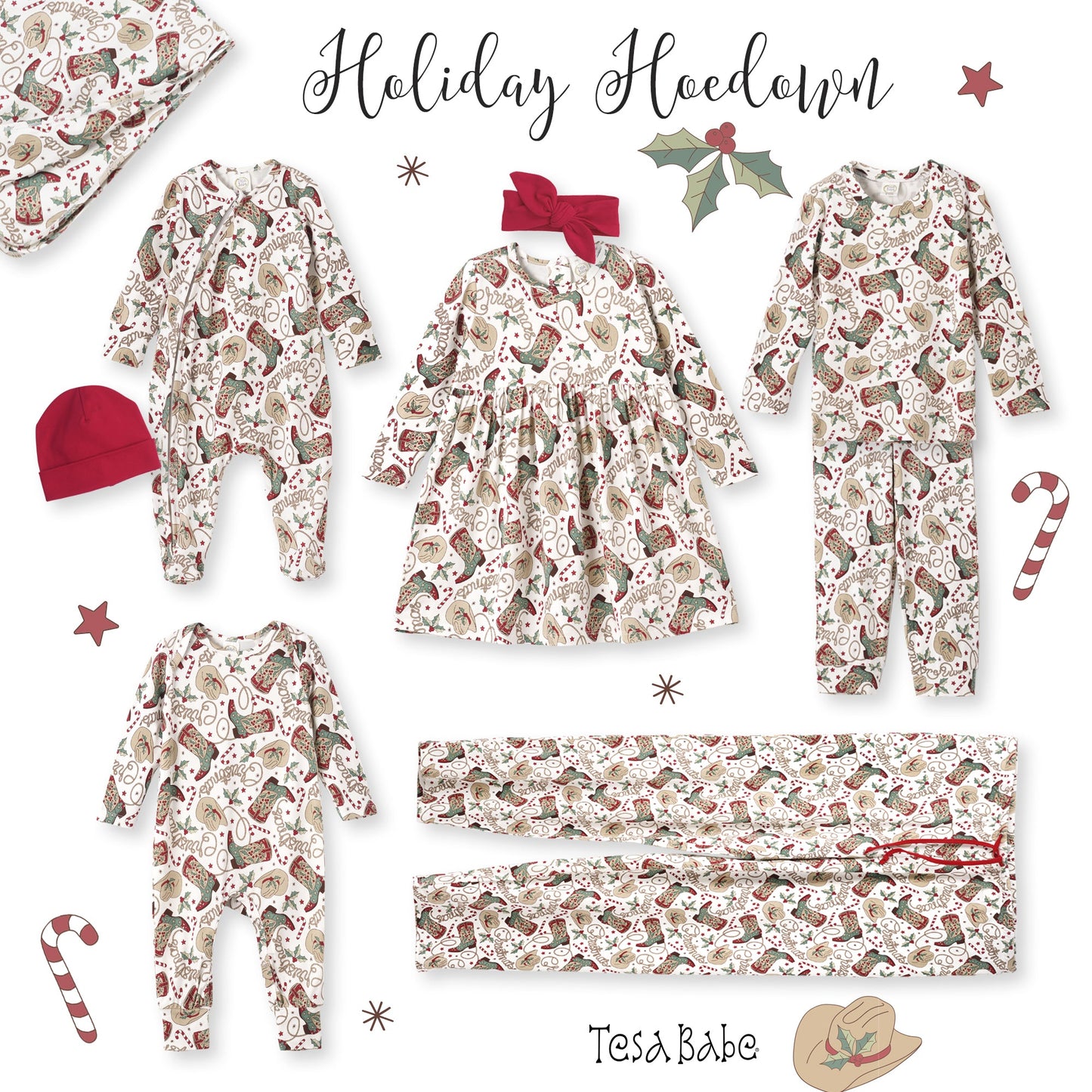 Western Christmas Stroller Blanket – Soft Bamboo Holiday
