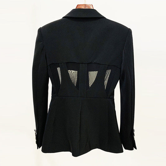 Mesh Slim Fit Patchwork Personality Stitching Suits