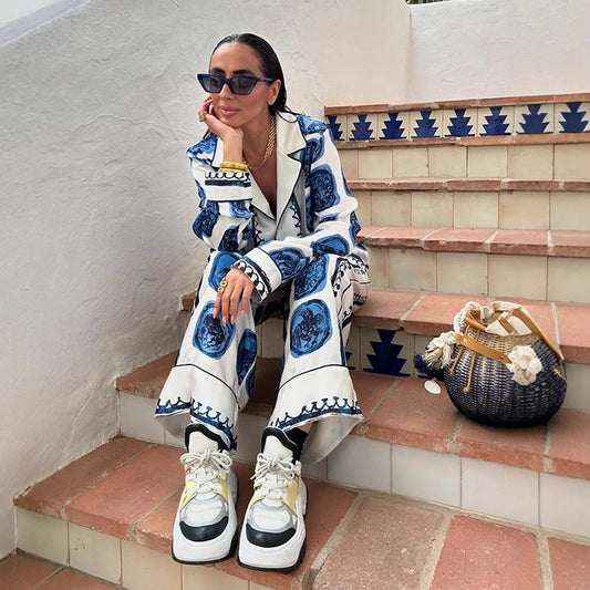 Personality Fashion Casual Long-sleeved Shirt Trousers Suits