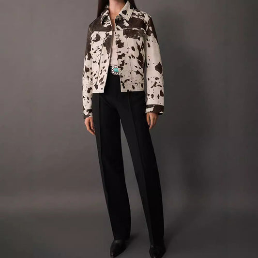 Fashion Irregular With Personality Pattern Woolen Coats