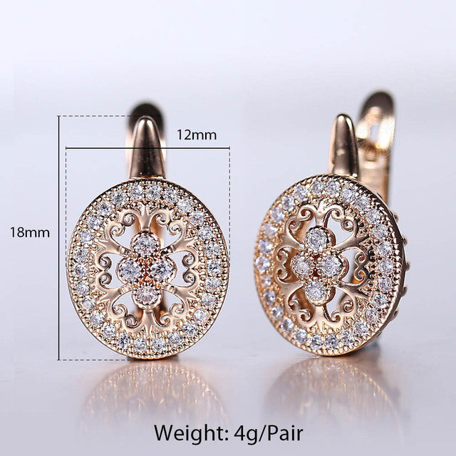 New Vintage Cut Flower Square Earrings