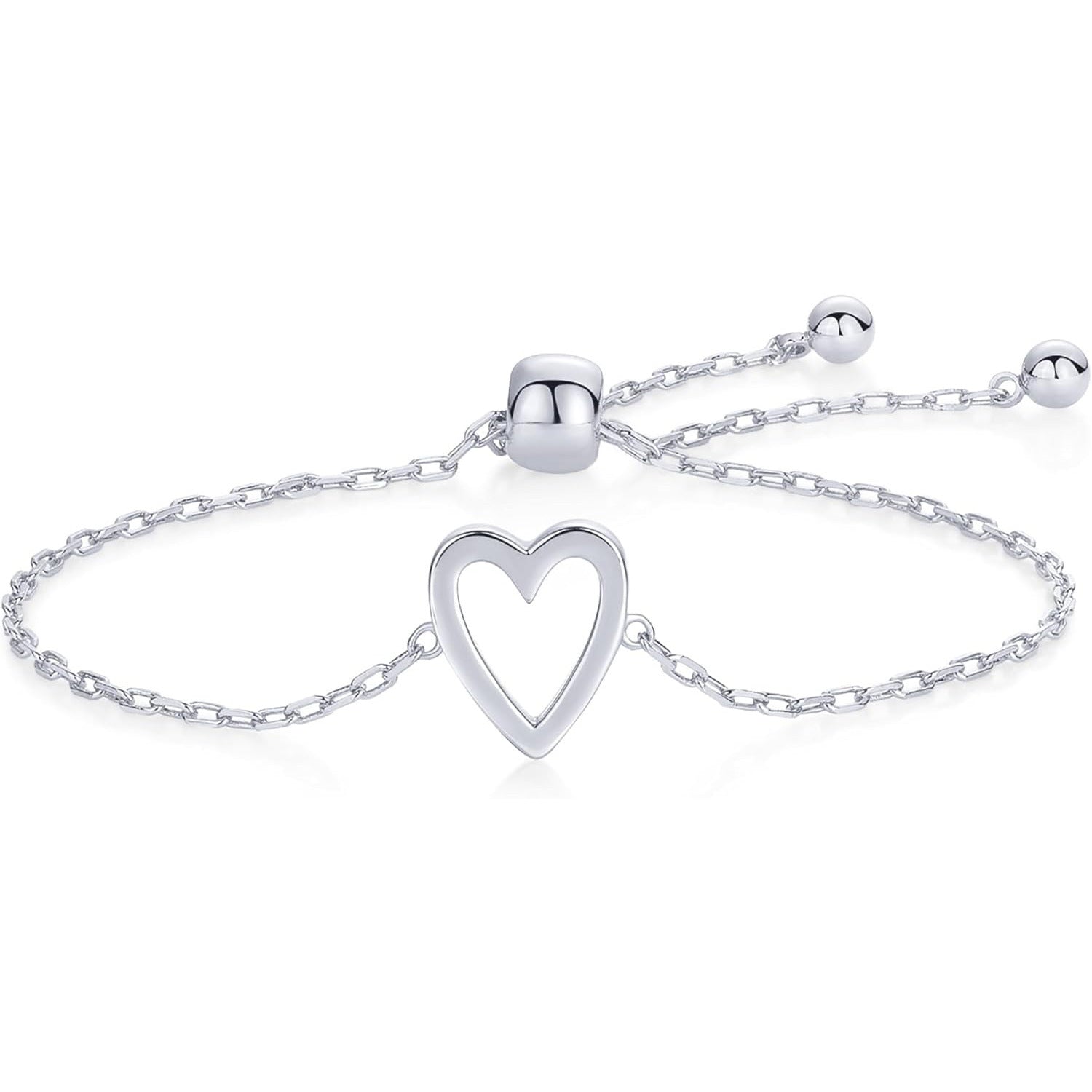 Women's Hollowed Heart Shape-shaped Pendant Two-piece Set Bracelet