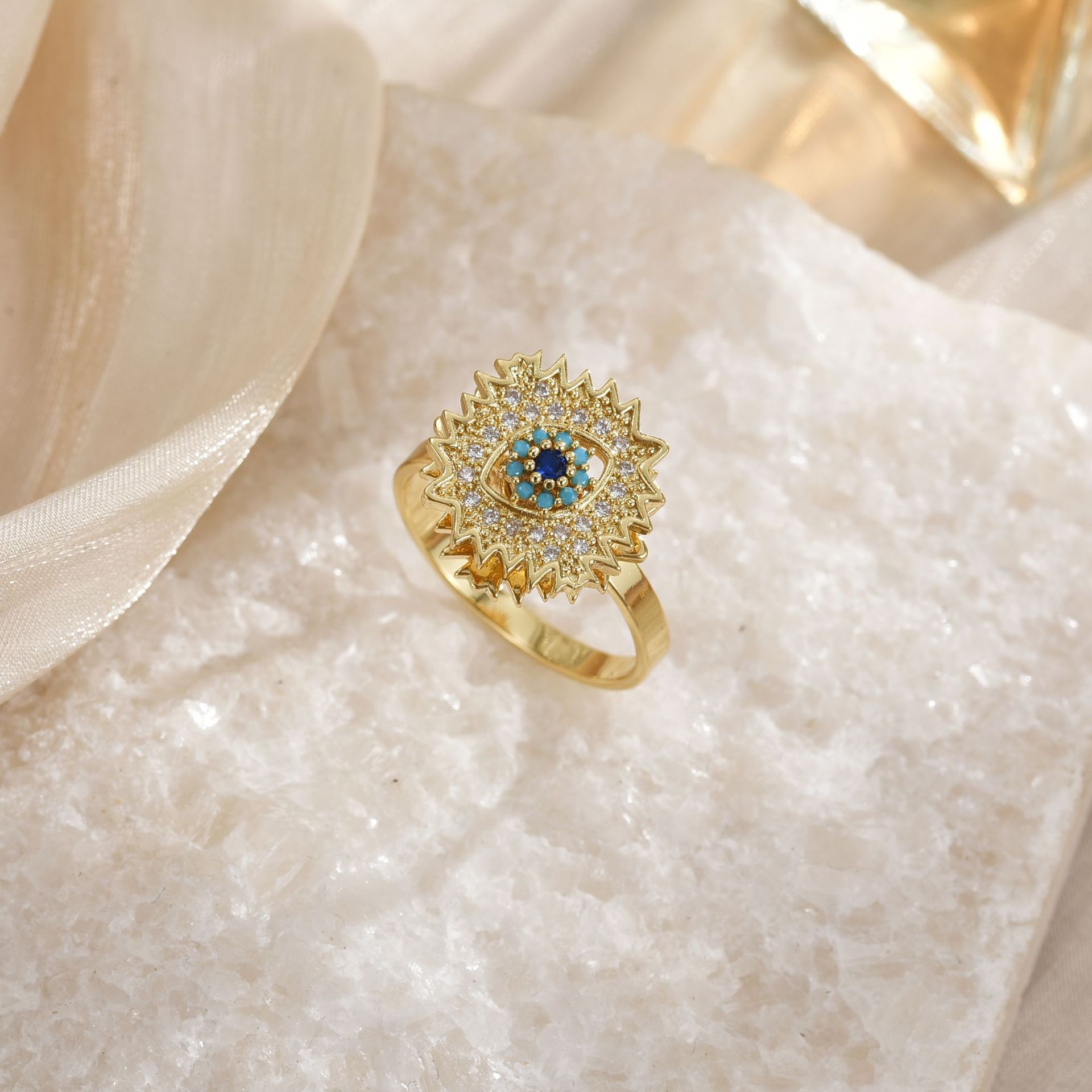 Temperament Wild Affordable Luxury Copper Plating 18K Gold Ring