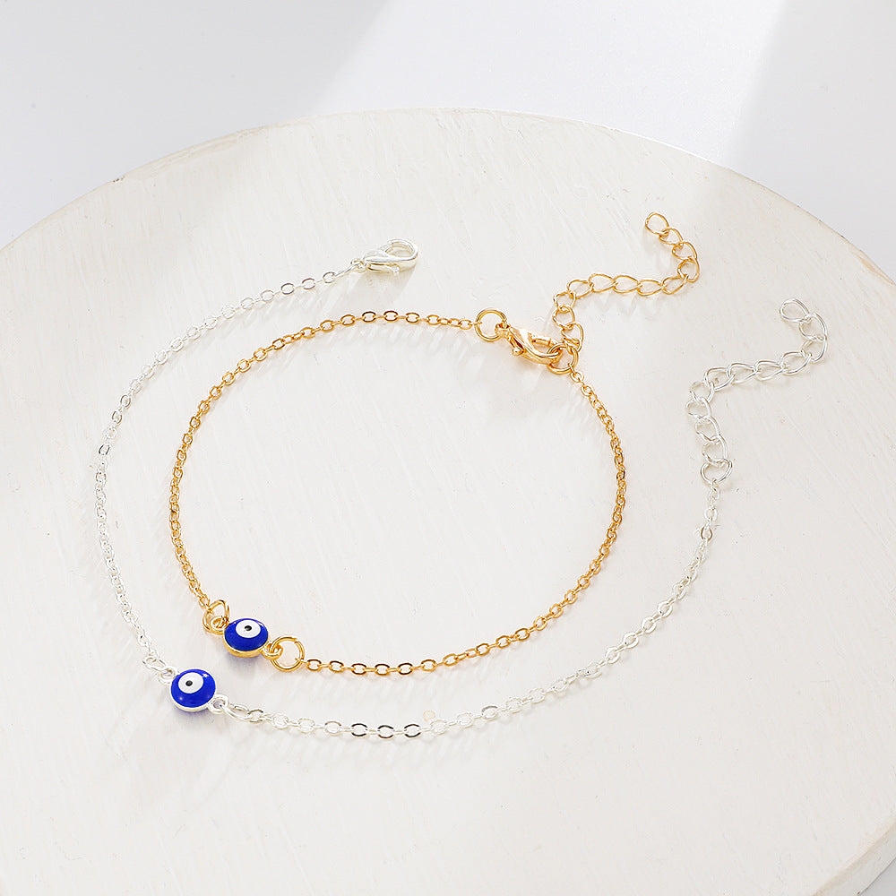 Electroplated Evil Blue Eye Anklet For Women