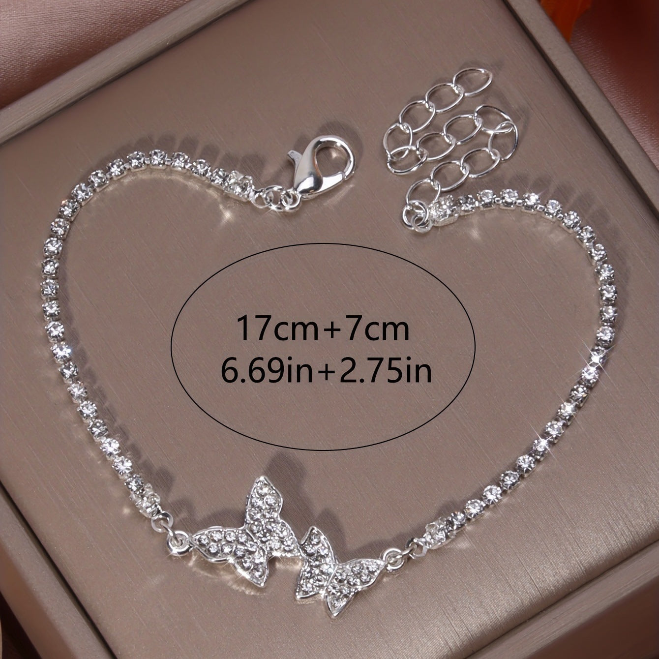 Design High-grade Inlaid Rhinestone Butterfly Anklet