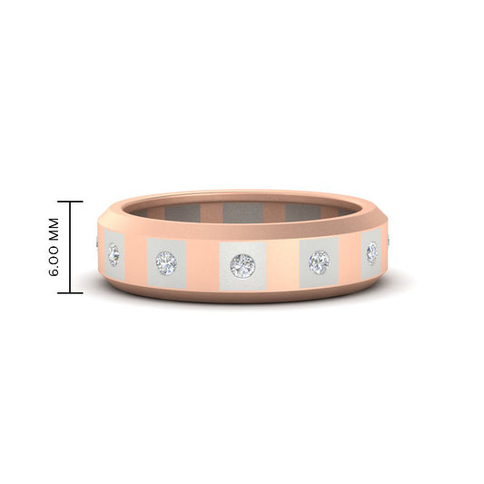 Bezel Round Mens Wedding Ring