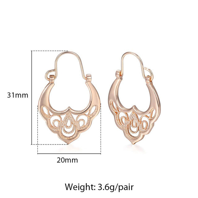 New Vintage Cut Flower Square Earrings