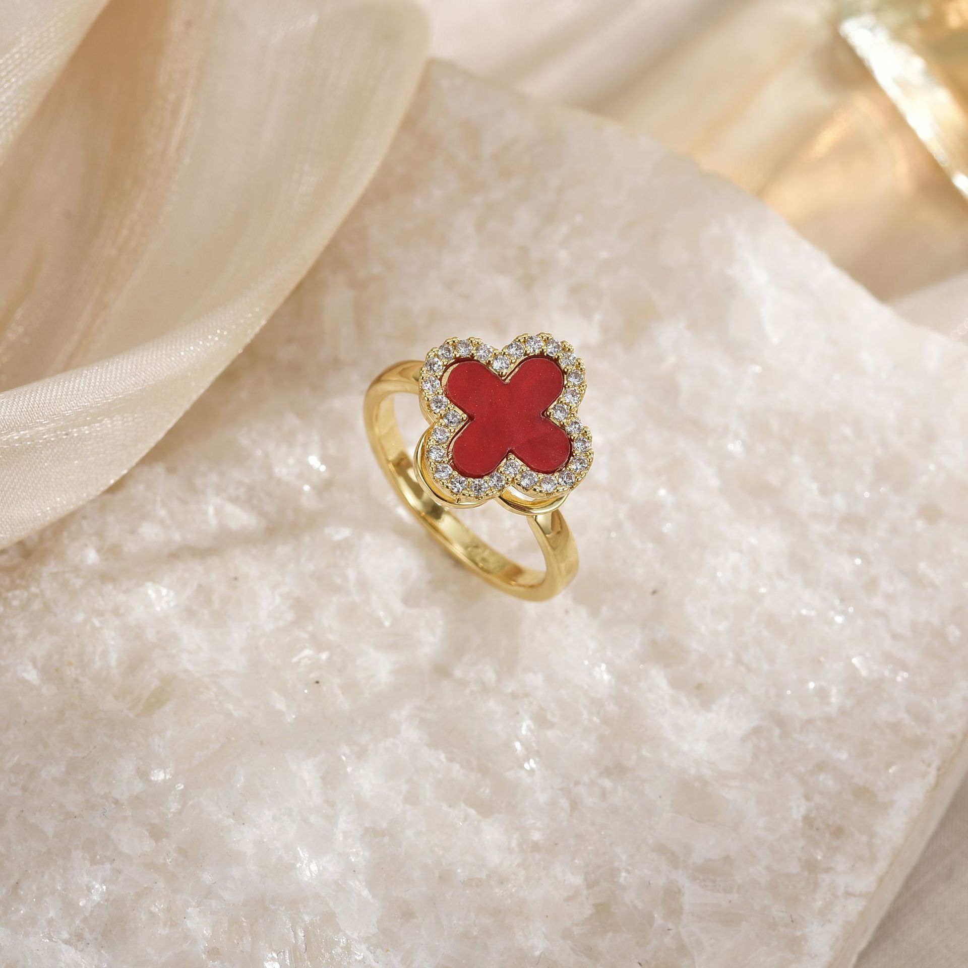 Temperament Wild Affordable Luxury Copper Plating 18K Gold Ring