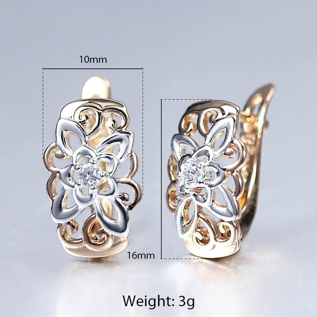 New Vintage Cut Flower Square Earrings