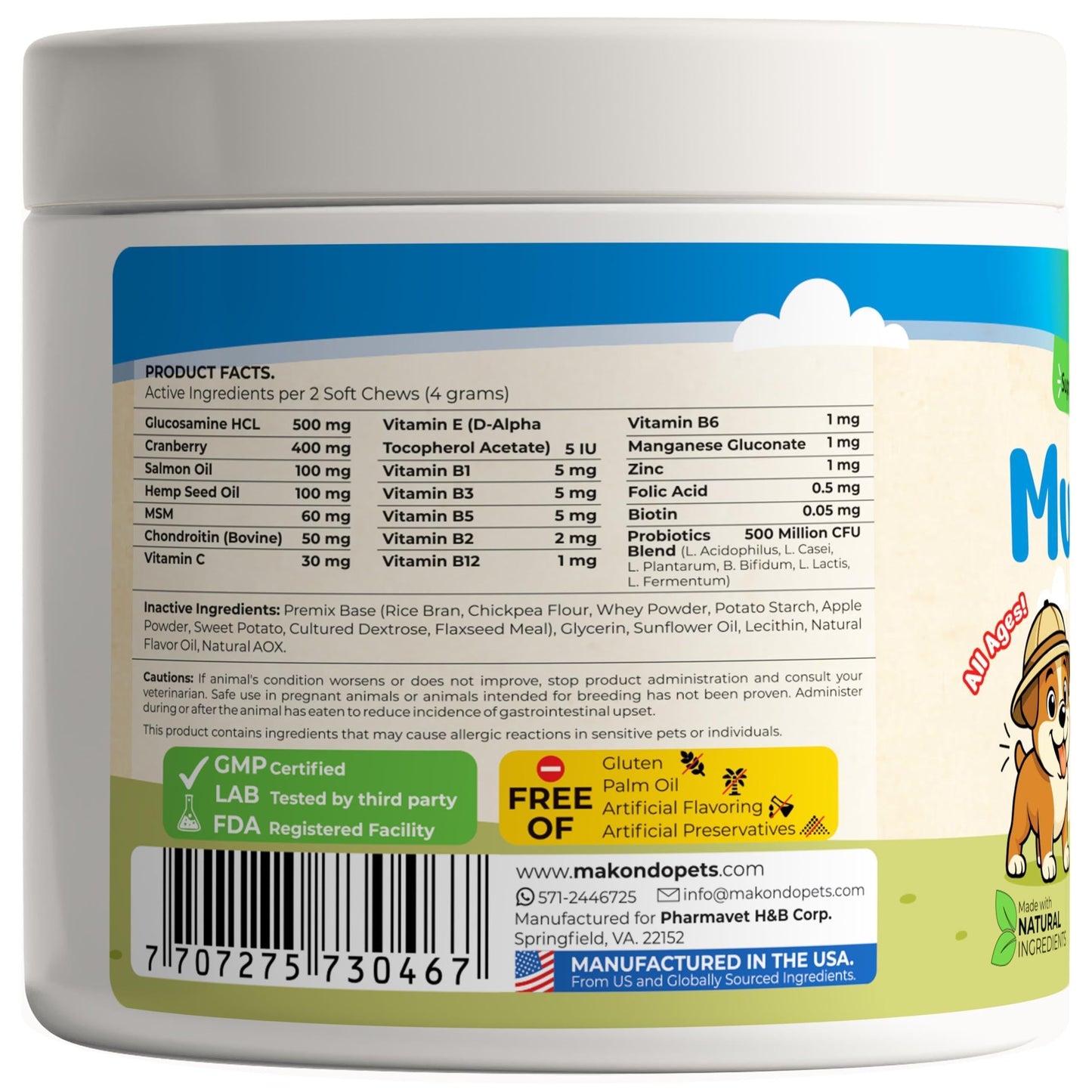 12 in 1 Dog Multivitamin 120 Soft Treats Glucosamine Joint Support Gut Digestive Enzymes & Probiotics Cranberry Urinary Health & Vitamins for Energy Skin Coat Liver & Immune Aid Dog Vitamins