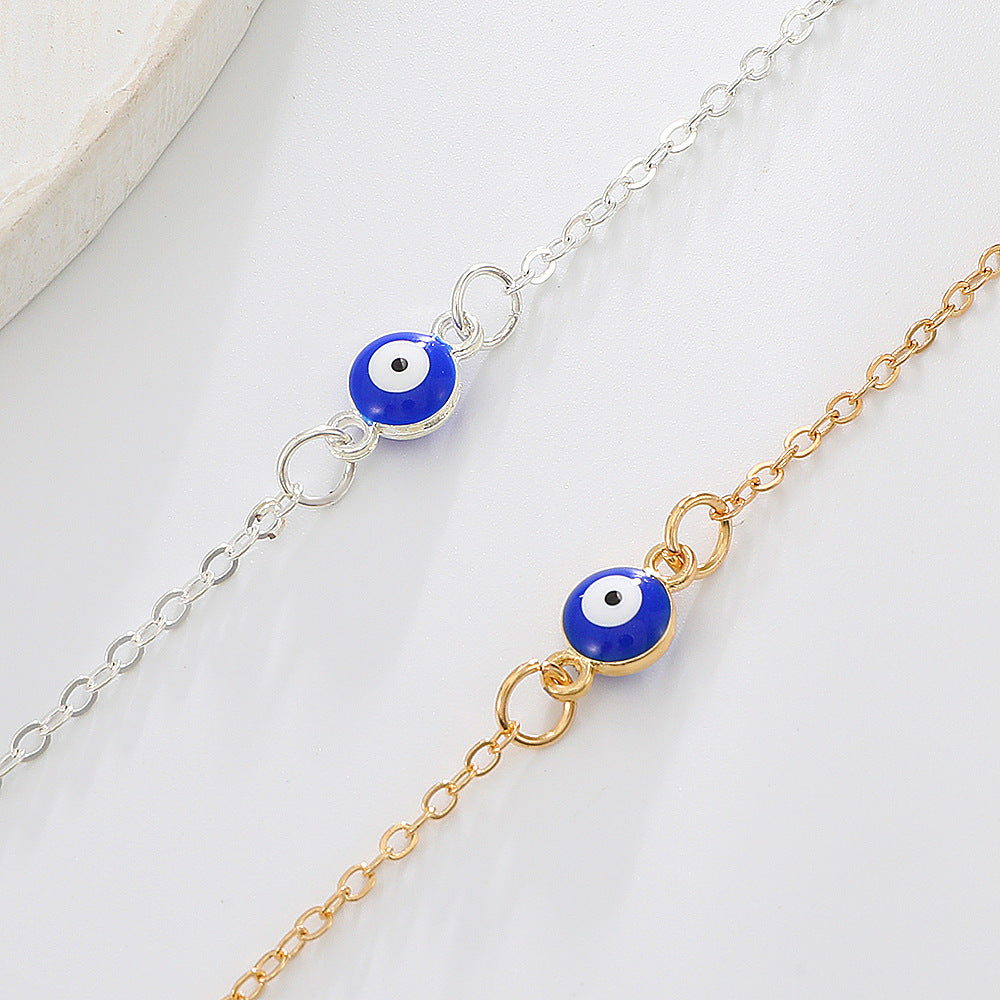 Electroplated Evil Blue Eye Anklet For Women