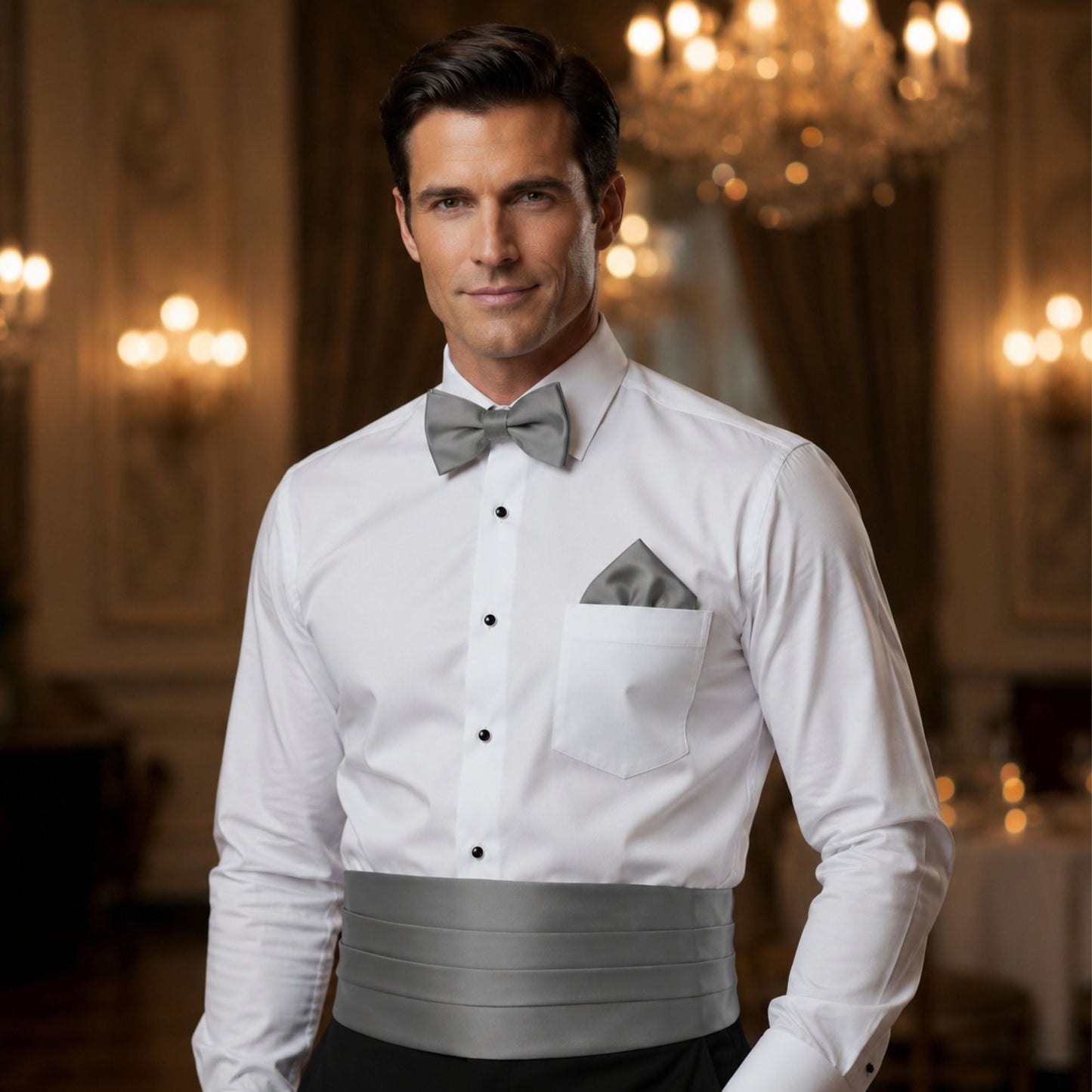 Insta Slim® Cummerbund, Bow Tie & Pocket Square Set 155488