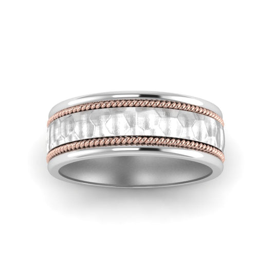 Hammered 2 Tone Mens Band