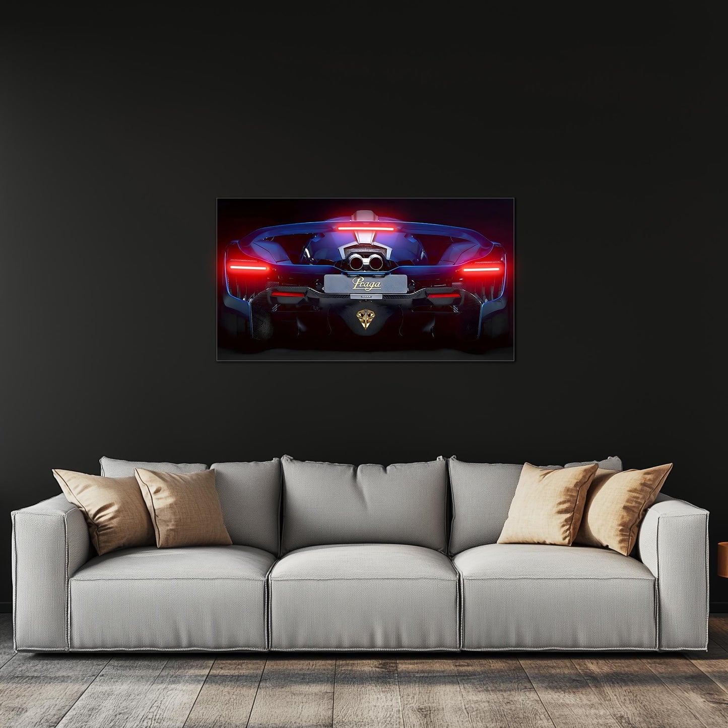 Supercar Rear View Neon Wall Art β LED Garage Decor β Gift for Car Enthusiasts β Man Cave Wall Sign β Luxury Car Poster β Free Shipping