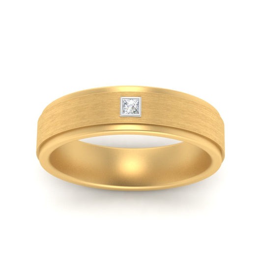 Mens Princess Cut 2 Tone Band