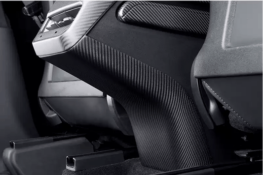 Model 3 / Y Backseat Center Console Base Cap - Carbon Fiber Interior Mods
