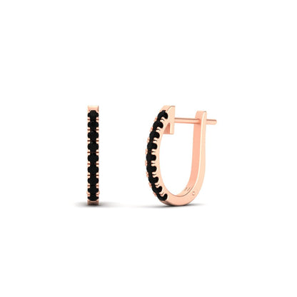Round Cut 0.25 Ct Diamond Hoop Earrings