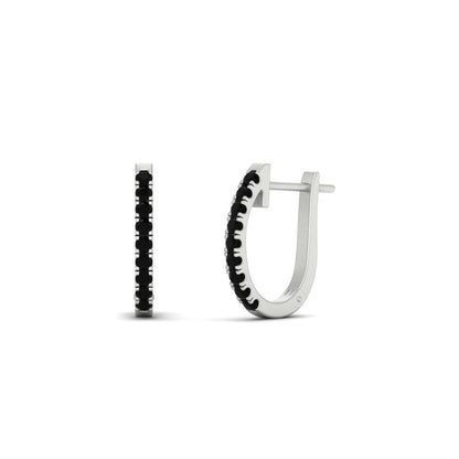 Round Cut 0.25 Ct Diamond Hoop Earrings