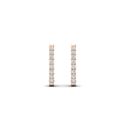 Round Cut 0.25 Ct Diamond Hoop Earrings