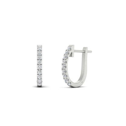 Round Cut 0.25 Ct Diamond Hoop Earrings