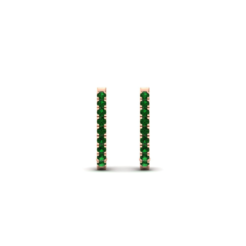Round Cut 0.25 Ct Diamond Hoop Earrings