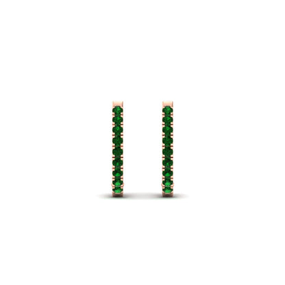 Round Cut 0.25 Ct Diamond Hoop Earrings