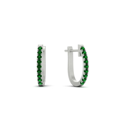 Round Cut 0.25 Ct Diamond Hoop Earrings