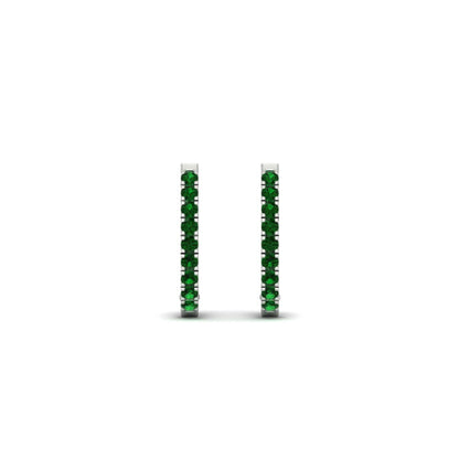 Round Cut 0.25 Ct Diamond Hoop Earrings