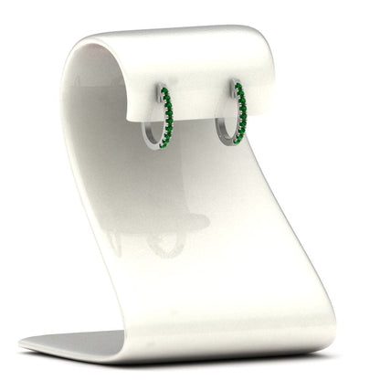 Round Cut 0.25 Ct Diamond Hoop Earrings