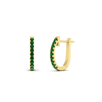 Round Cut 0.25 Ct Diamond Hoop Earrings