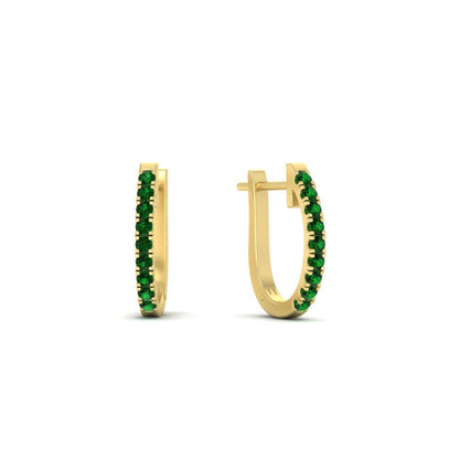 Round Cut 0.25 Ct Diamond Hoop Earrings