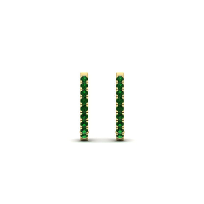 Round Cut 0.25 Ct Diamond Hoop Earrings