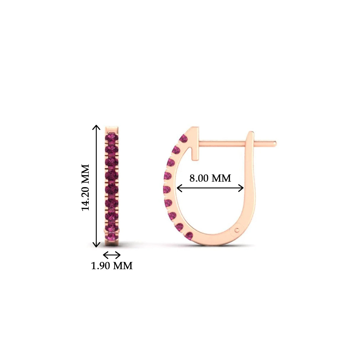 Round Cut 0.25 Ct Diamond Hoop Earrings