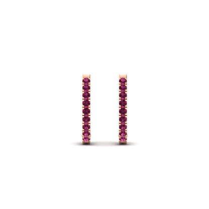 Round Cut 0.25 Ct Diamond Hoop Earrings