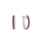 Round Cut 0.25 Ct Diamond Hoop Earrings