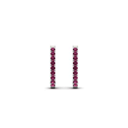 Round Cut 0.25 Ct Diamond Hoop Earrings
