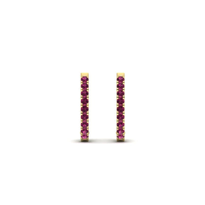 Round Cut 0.25 Ct Diamond Hoop Earrings