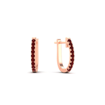 Round Cut 0.25 Ct Diamond Hoop Earrings