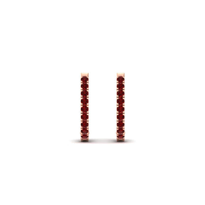 Round Cut 0.25 Ct Diamond Hoop Earrings