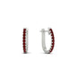 Round Cut 0.25 Ct Diamond Hoop Earrings