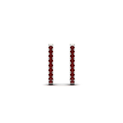 Round Cut 0.25 Ct Diamond Hoop Earrings