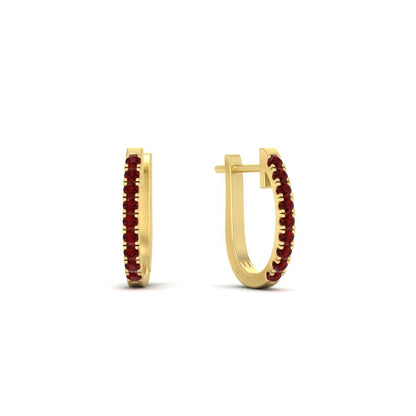 Round Cut 0.25 Ct Diamond Hoop Earrings
